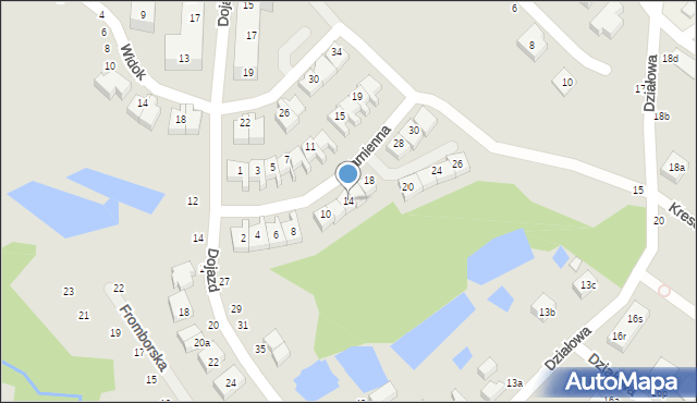 Toruń, Kamienna, 14, mapa Torunia