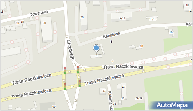 Toruń, Kanałowa, 4, mapa Torunia