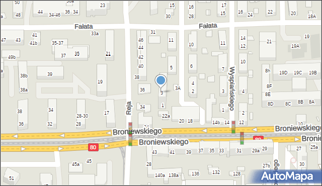 Toruń, Kasprowicza Jana, 3, mapa Torunia