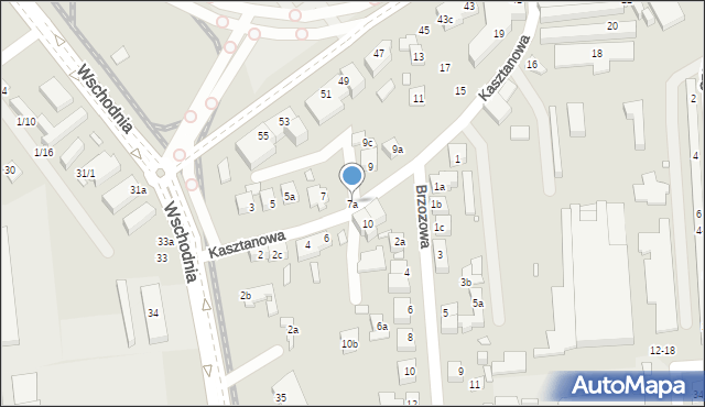 Toruń, Kasztanowa, 7a, mapa Torunia