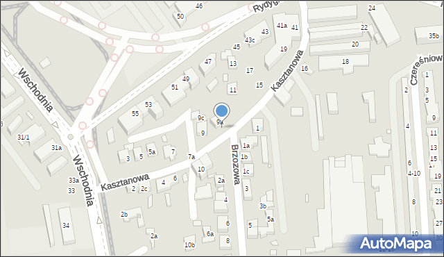 Toruń, Kasztanowa, 9b, mapa Torunia