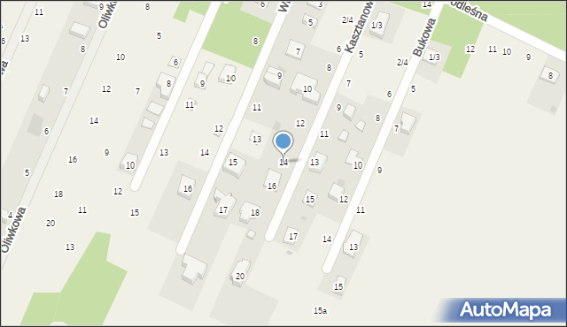 Tresta, Kasztanowa, 14, mapa Tresta