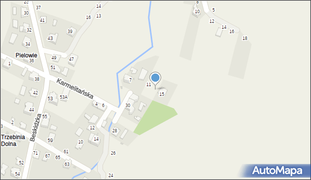 Trzebinia, Karmelitańska, 13, mapa Trzebinia