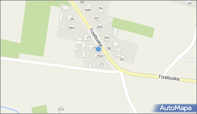 Trzebuska, Kąty Trzebuskie, 273, mapa Trzebuska