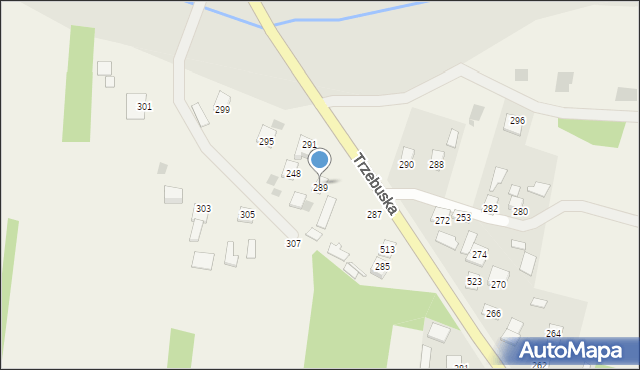 Trzebuska, Kąty Trzebuskie, 509, mapa Trzebuska