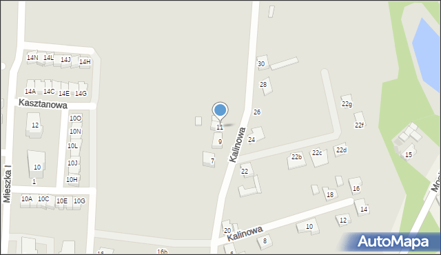 Trzemeszno, Kalinowa, 11, mapa Trzemeszno