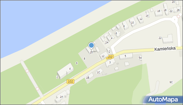 Trzęsacz, Kamieńska, 10, mapa Trzęsacz