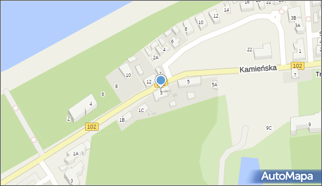 Trzęsacz, Kamieńska, 3, mapa Trzęsacz