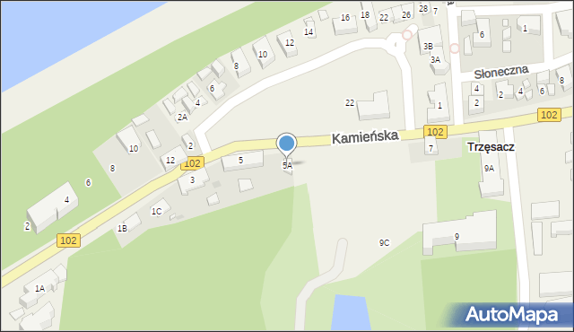 Trzęsacz, Kamieńska, 5A, mapa Trzęsacz