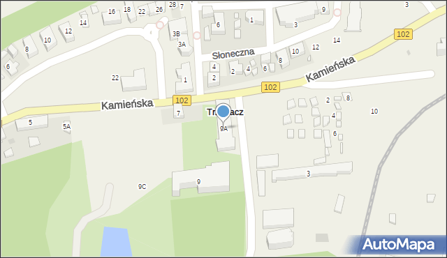 Trzęsacz, Kamieńska, 9A, mapa Trzęsacz