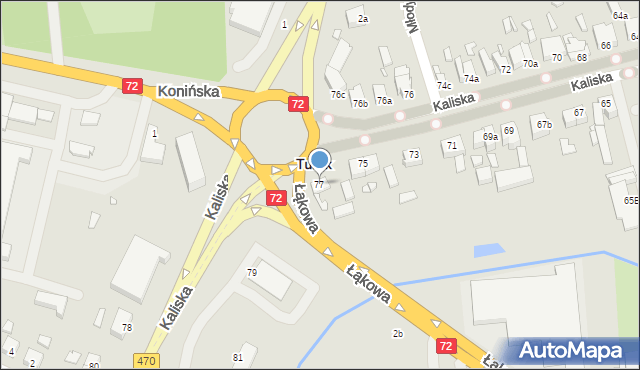 Turek, Kaliska, 77, mapa Turka