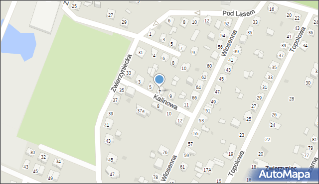 Tychy, Kalinowa, 7, mapa Tychów