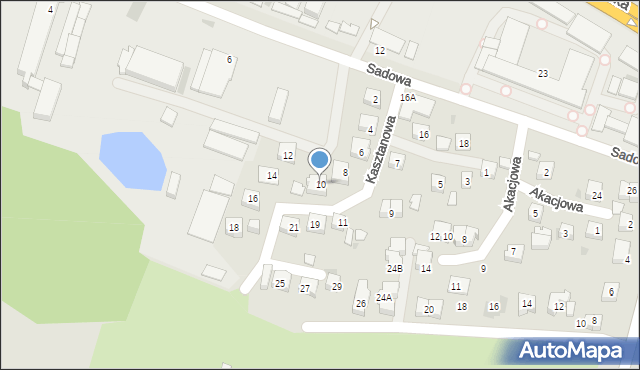 Tychy, Kasztanowa, 10, mapa Tychów