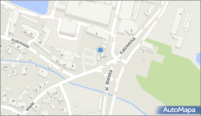 Tychy, Katowicka, 1, mapa Tychów
