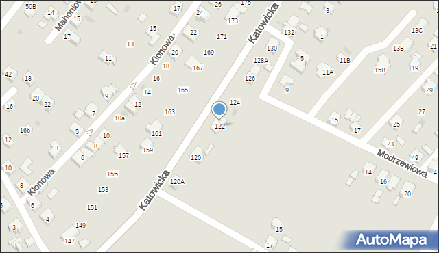 Tychy, Katowicka, 122, mapa Tychów