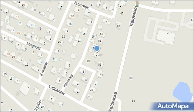 Tychy, Katowicka, 57, mapa Tychów