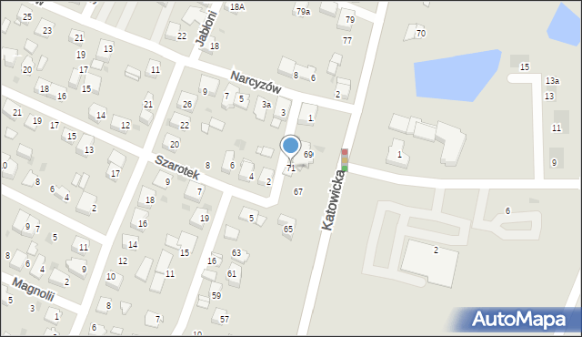 Tychy, Katowicka, 71, mapa Tychów