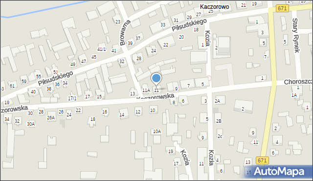 Tykocin, Kaczorowska, 11, mapa Tykocin