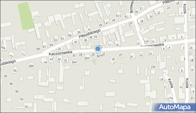 Tykocin, Kaczorowska, 24, mapa Tykocin