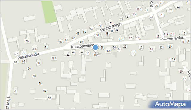 Tykocin, Kaczorowska, 30A, mapa Tykocin