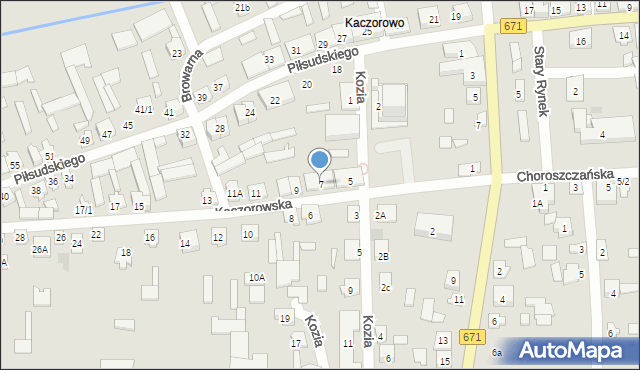 Tykocin, Kaczorowska, 7, mapa Tykocin