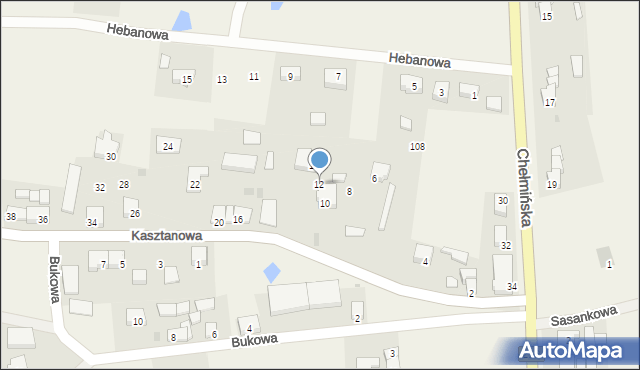 Udorpie, Kasztanowa, 12, mapa Udorpie
