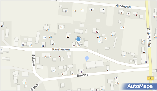 Udorpie, Kasztanowa, 16, mapa Udorpie