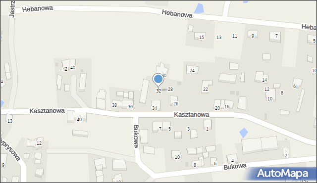 Udorpie, Kasztanowa, 32, mapa Udorpie