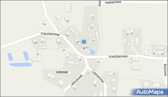 Udorpie, Kasztanowa, 46, mapa Udorpie