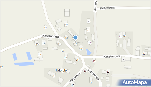Udorpie, Kasztanowa, 48, mapa Udorpie