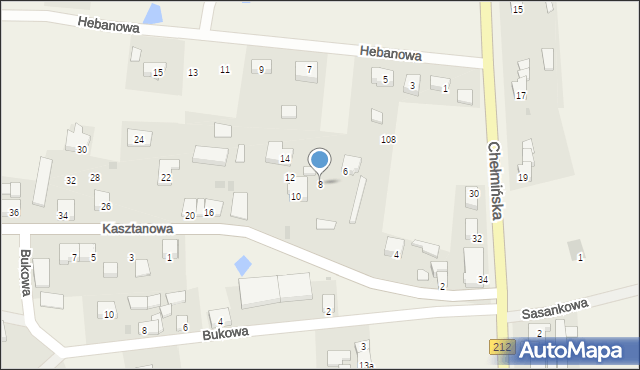 Udorpie, Kasztanowa, 8, mapa Udorpie