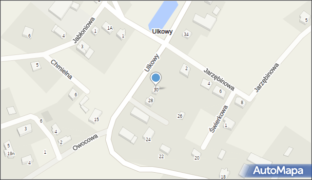 Ulkowy, Kasztanowa, 30, mapa Ulkowy