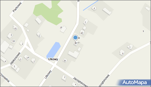 Ulkowy, Kasztanowa, 36, mapa Ulkowy