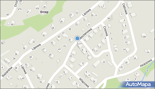 Ustroń, Kalinowa, 2, mapa Ustroń