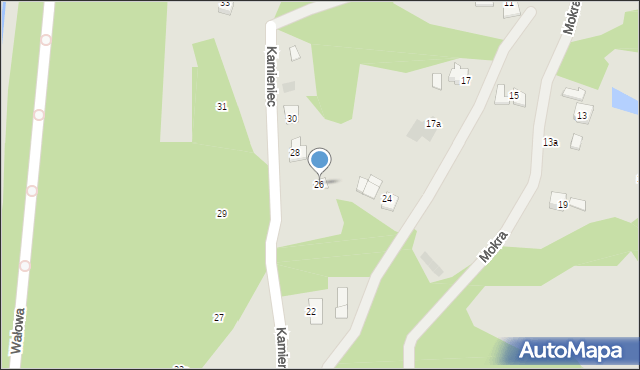 Ustroń, Kamieniec, 26, mapa Ustroń