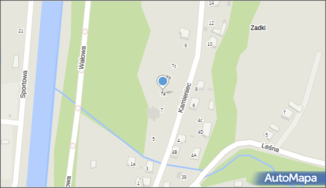 Ustroń, Kamieniec, 7a, mapa Ustroń