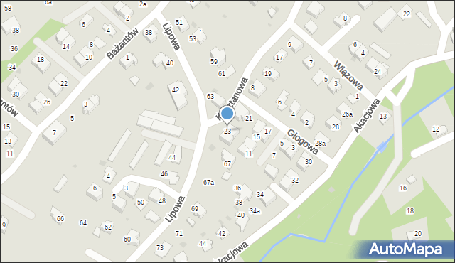 Ustroń, Kasztanowa, 23, mapa Ustroń