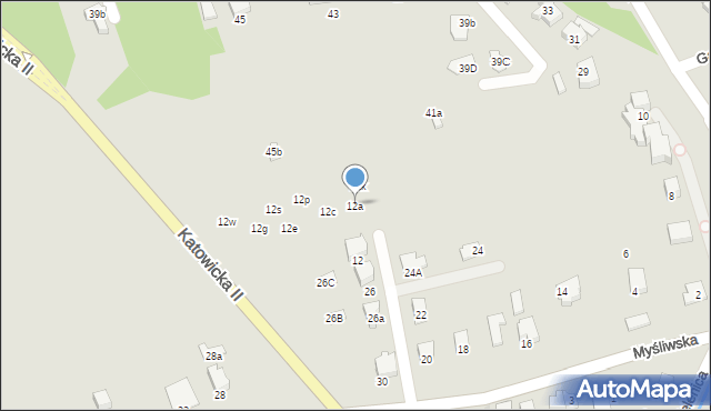 Ustroń, Katowicka II, 12a, mapa Ustroń