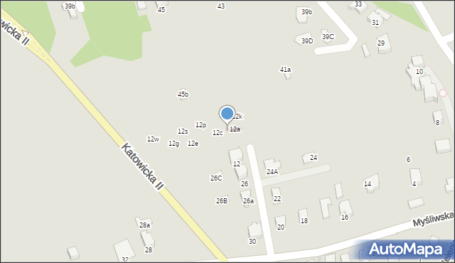 Ustroń, Katowicka II, 12b, mapa Ustroń