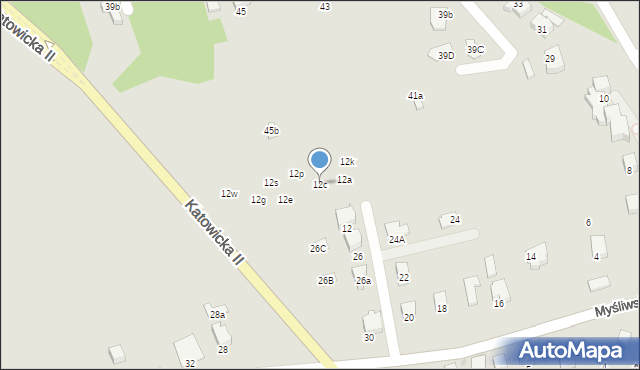 Ustroń, Katowicka II, 12c, mapa Ustroń