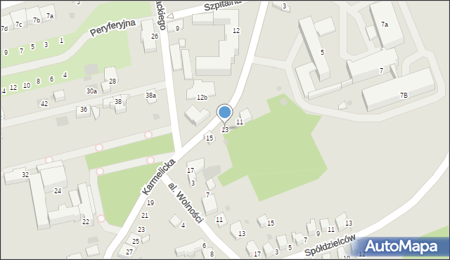 Wadowice, Karmelicka, 13, mapa Wadowice