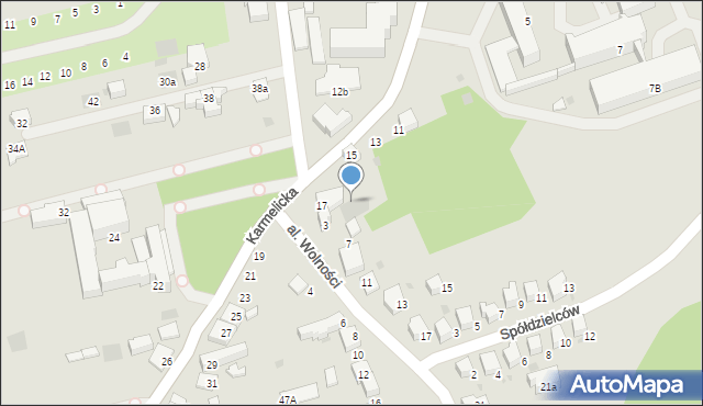 Wadowice, Karmelicka, 17a, mapa Wadowice