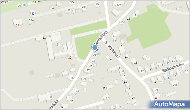 Wadowice, Karmelicka, 21, mapa Wadowice