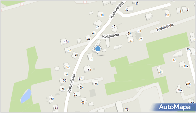 Wadowice, Karmelicka, 51a, mapa Wadowice