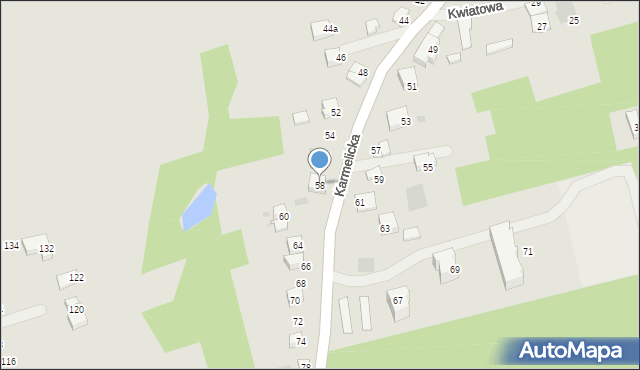 Wadowice, Karmelicka, 58, mapa Wadowice