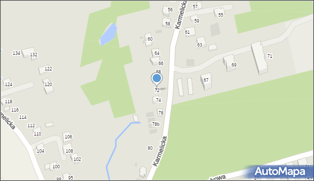 Wadowice, Karmelicka, 72, mapa Wadowice