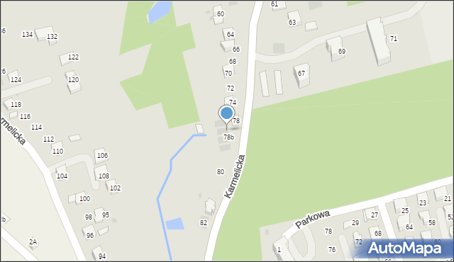 Wadowice, Karmelicka, 78a, mapa Wadowice