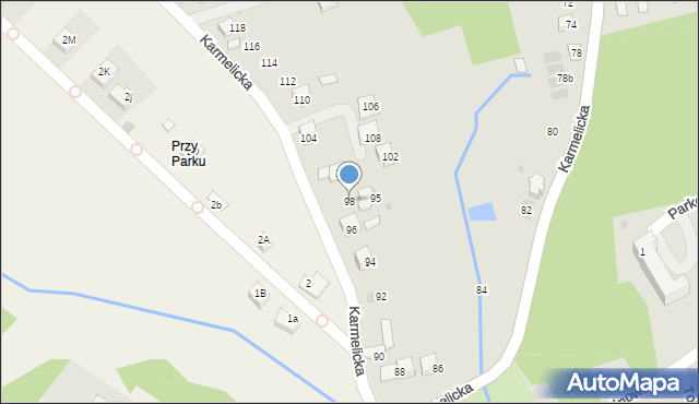 Wadowice, Karmelicka, 98, mapa Wadowice