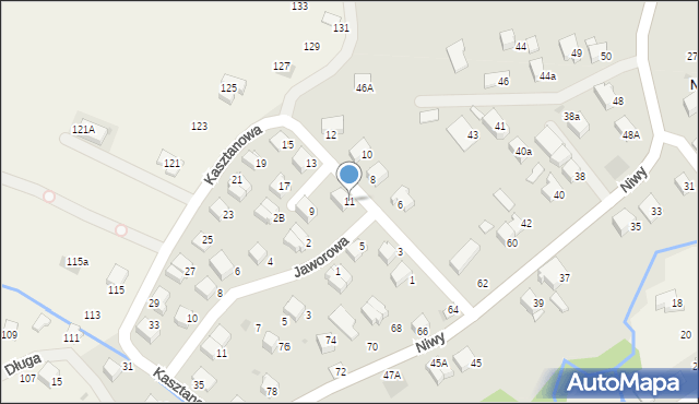 Wadowice, Kasztanowa, 11, mapa Wadowice