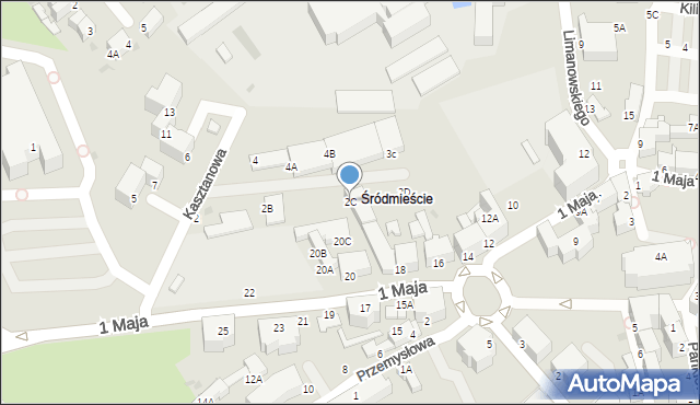 Wałbrzych, Kasztanowa, 2C, mapa Wałbrzycha